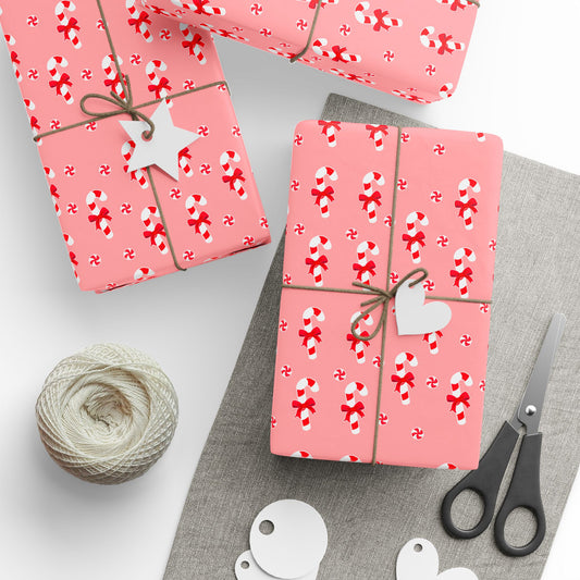 Christmas Candy Cane Gift Wrapping Paper Roll