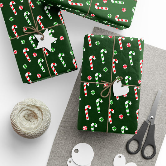 Candy Canes and Candy Gift Wrapping Paper Roll