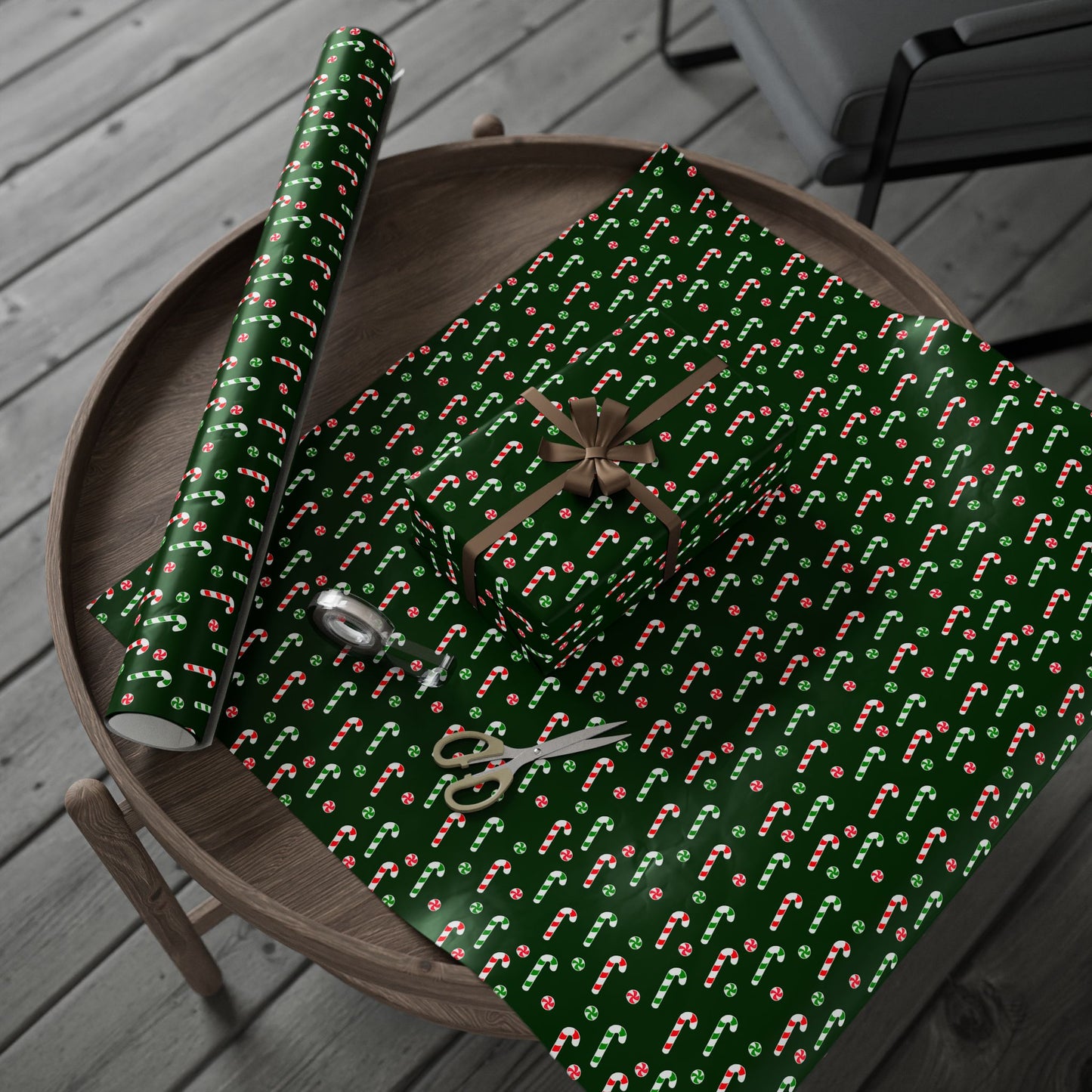 Candy Canes and Candy Gift Wrapping Paper Roll