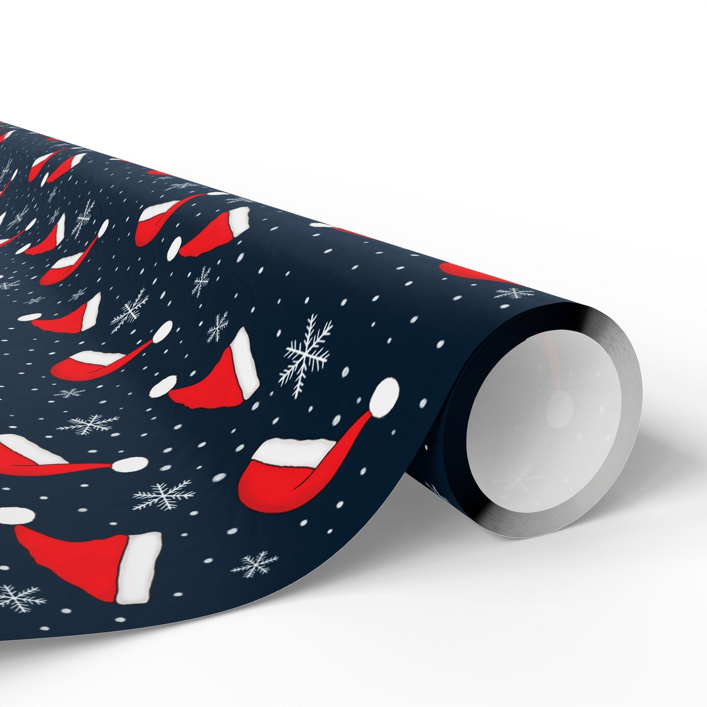 Santa Hat and Snowflakes Gift Wrapping Paper Roll