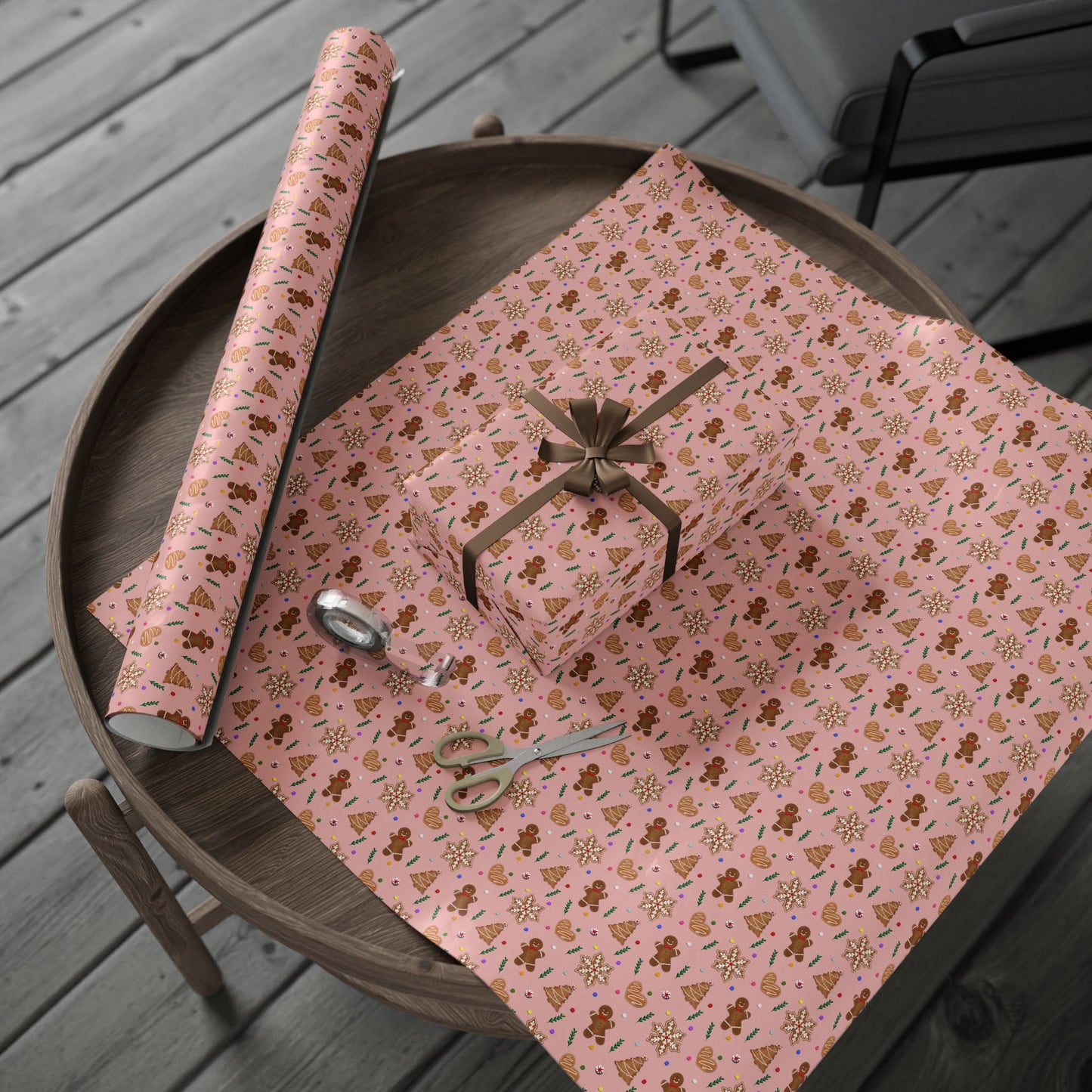 Christmas Gingerbread Gift Wrapping Paper Roll