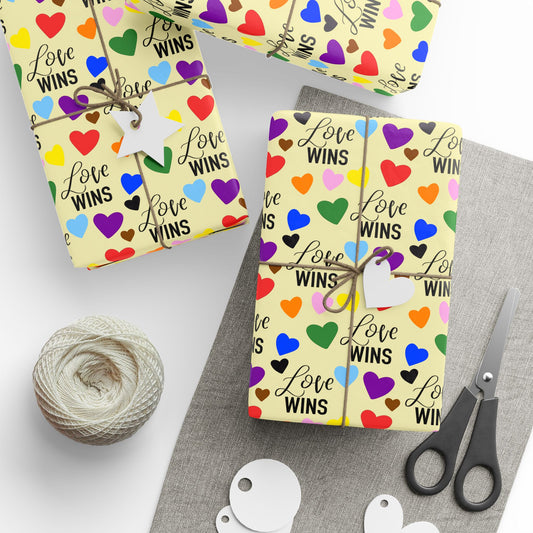 Love Wins Pride Gift Wrapping Paper Roll