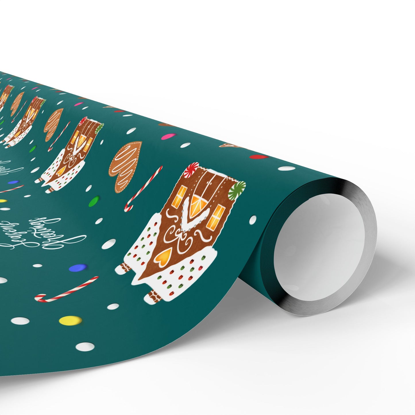 Seasons Greetings Gingerbread House Gift Wrapping Paper Roll
