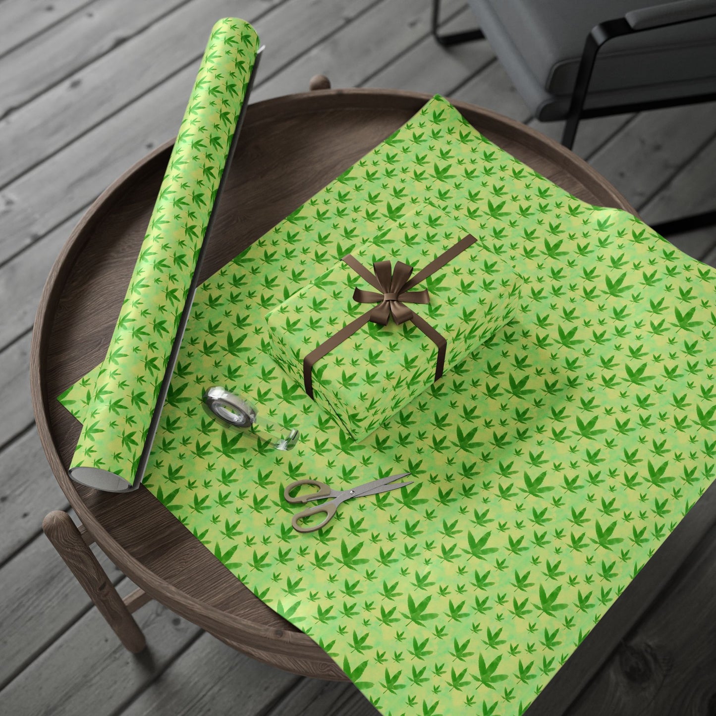 Marijuana Leaves Watercolor Gift Wrapping Paper Roll