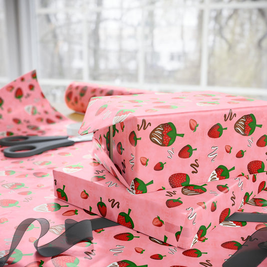 Chocolate Strawberries Gift Wrapping Paper Roll