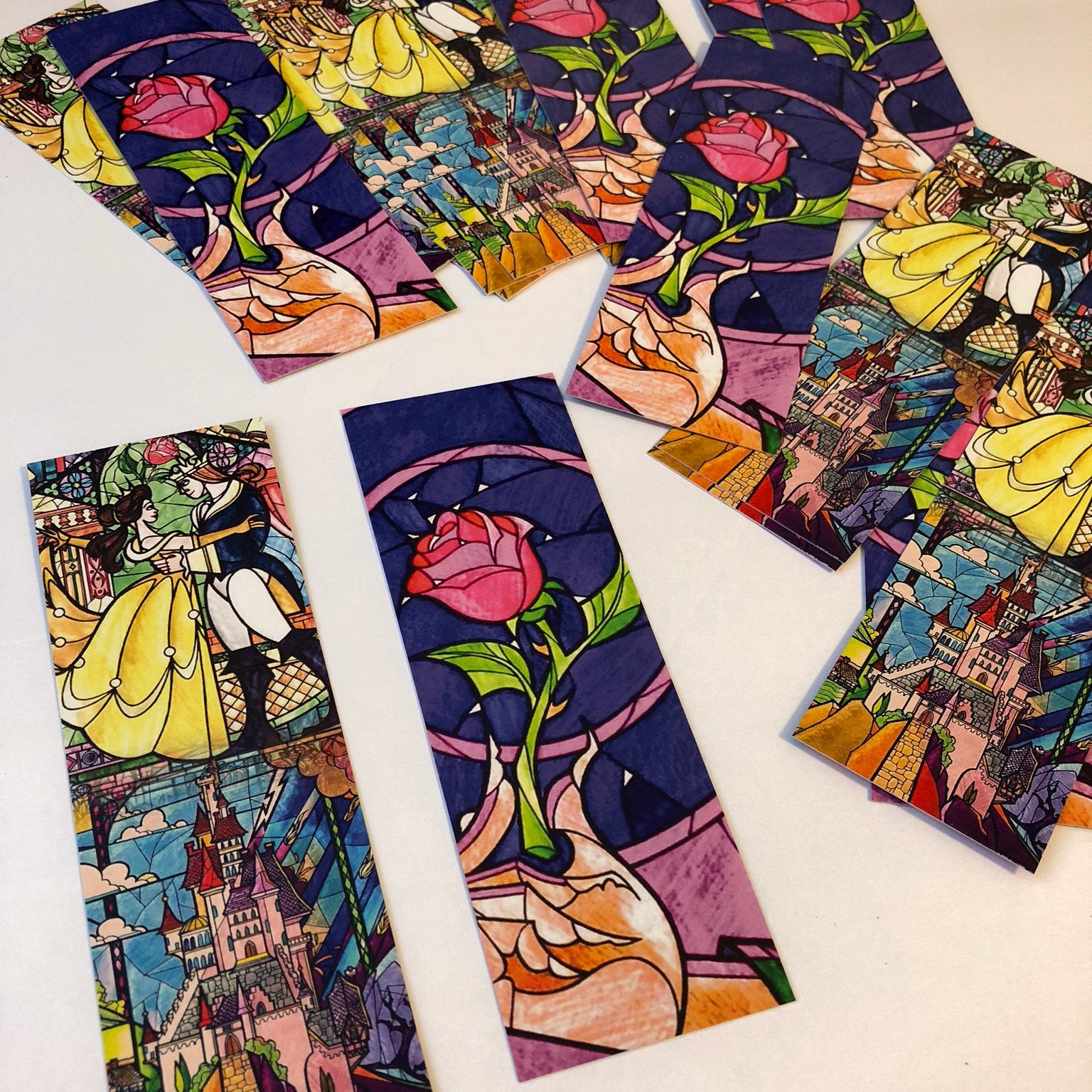 DIGITAL Fairytale Stained Glass Bookmarks, 2x6 inch, Double-Sided