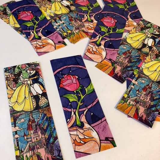 DIGITAL Fairytale Stained Glass Bookmarks, 2x6 inch, Double-Sided