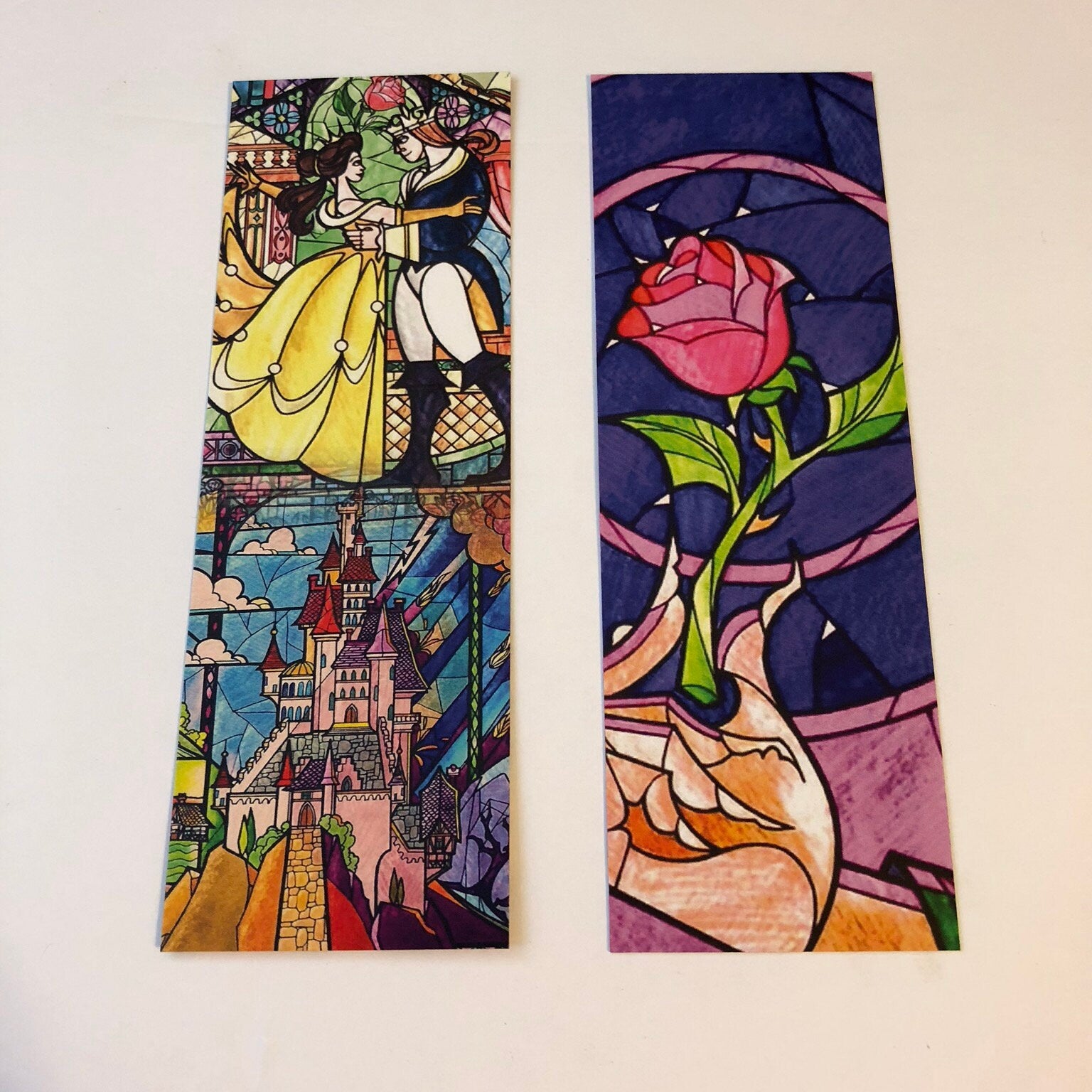 DIGITAL Fairytale Stained Glass Bookmarks, 2x6 inch, Double-Sided