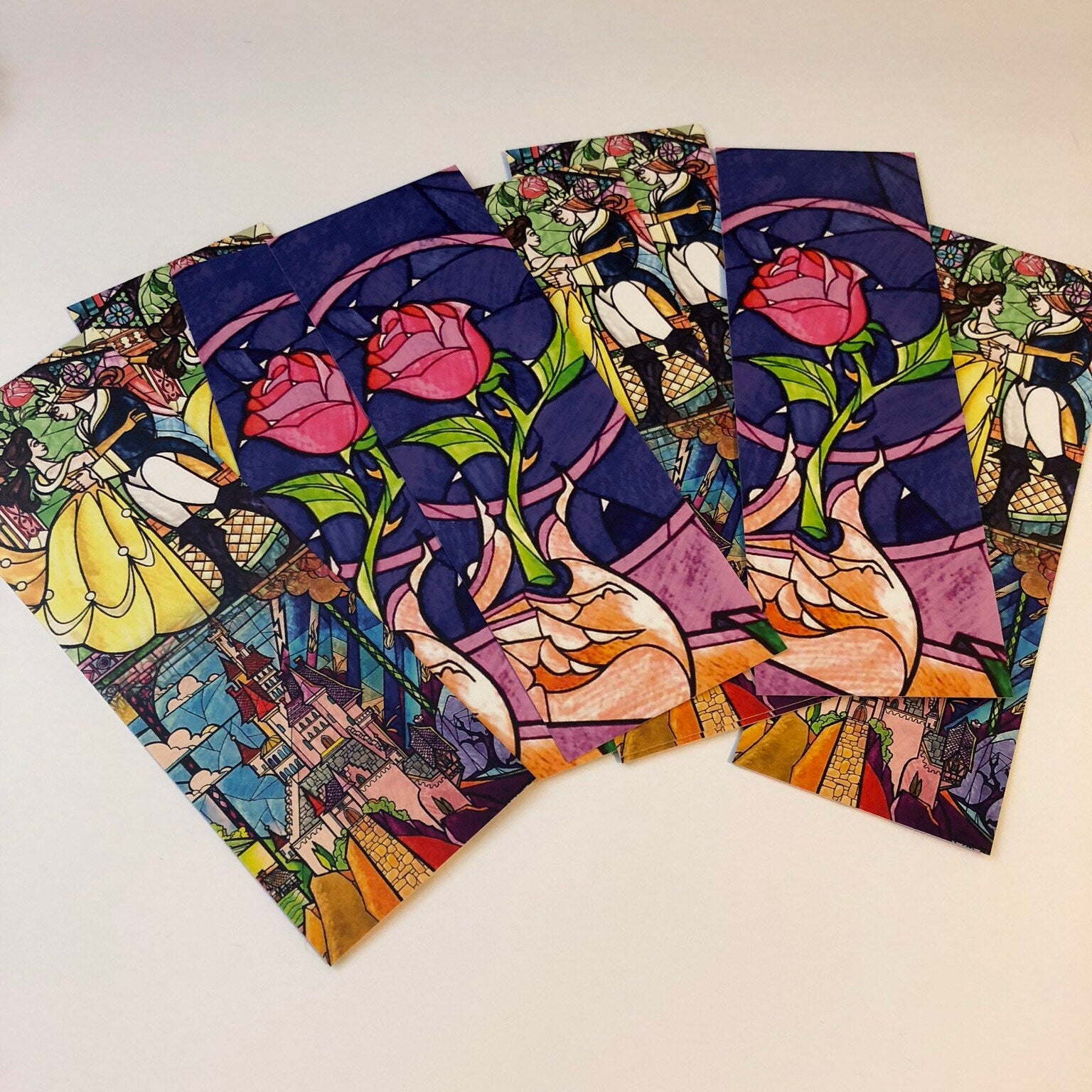 DIGITAL Fairytale Stained Glass Bookmarks, 2x6 inch, Double-Sided