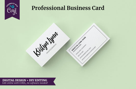 DIGITAL Business Card Design - Kristyn Lynn - 3.5 x 2 - Edit Yourself Using Corjl