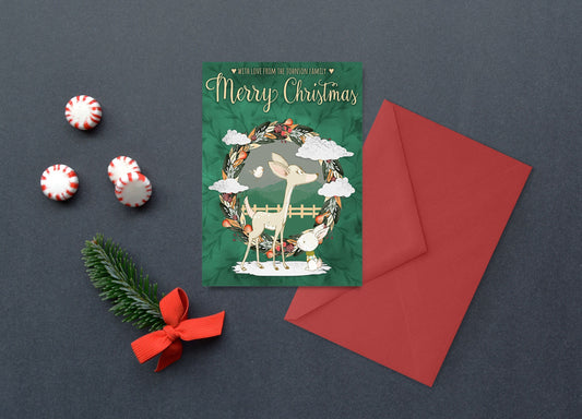 DIGITAL Merry Christmas Card - DESIGN ONLY - 5x7 - Edit Yourself Using Corjl