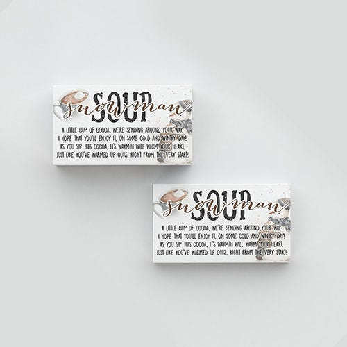 Snowman Soup Gift Card Design: Hot Cocoa (PDF & JPG)