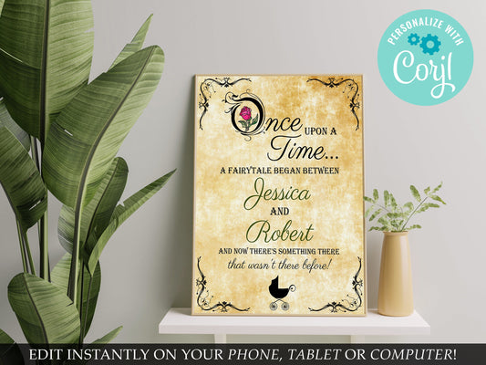 Fairytale Baby Shower Sign: Once Upon a Time Printable (Digital Download)