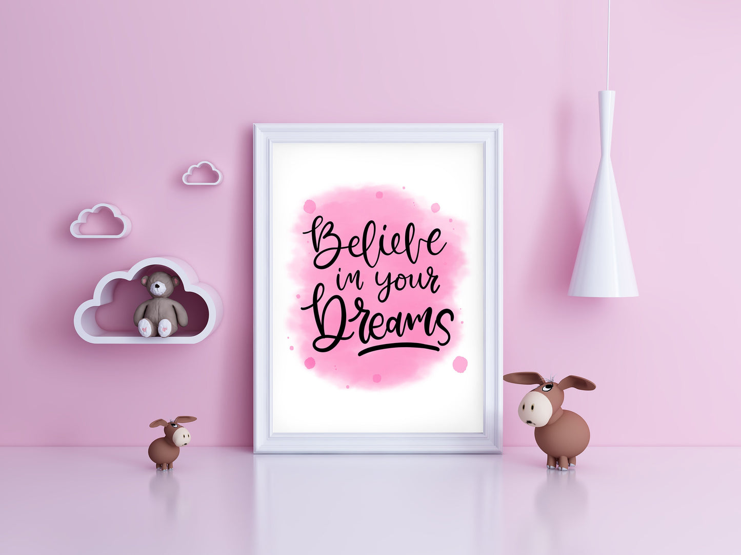 Believe In Your Dreams Wall Art: Hand-Drawn Calligraphy (Digital Download)