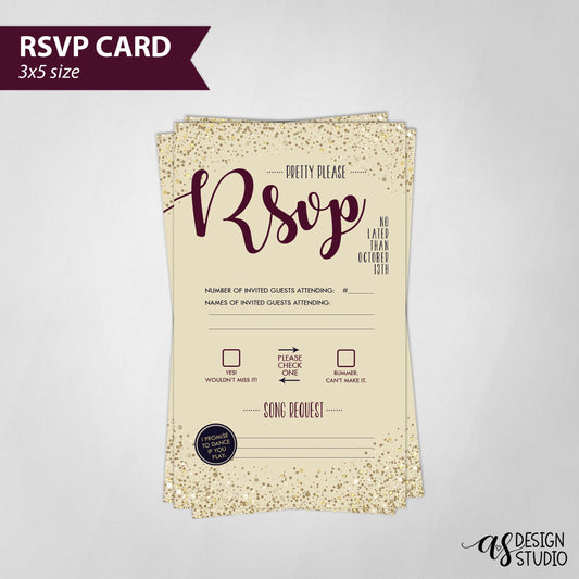 Elegant Calligraphy Wedding RSVP Card Design (DIY)
