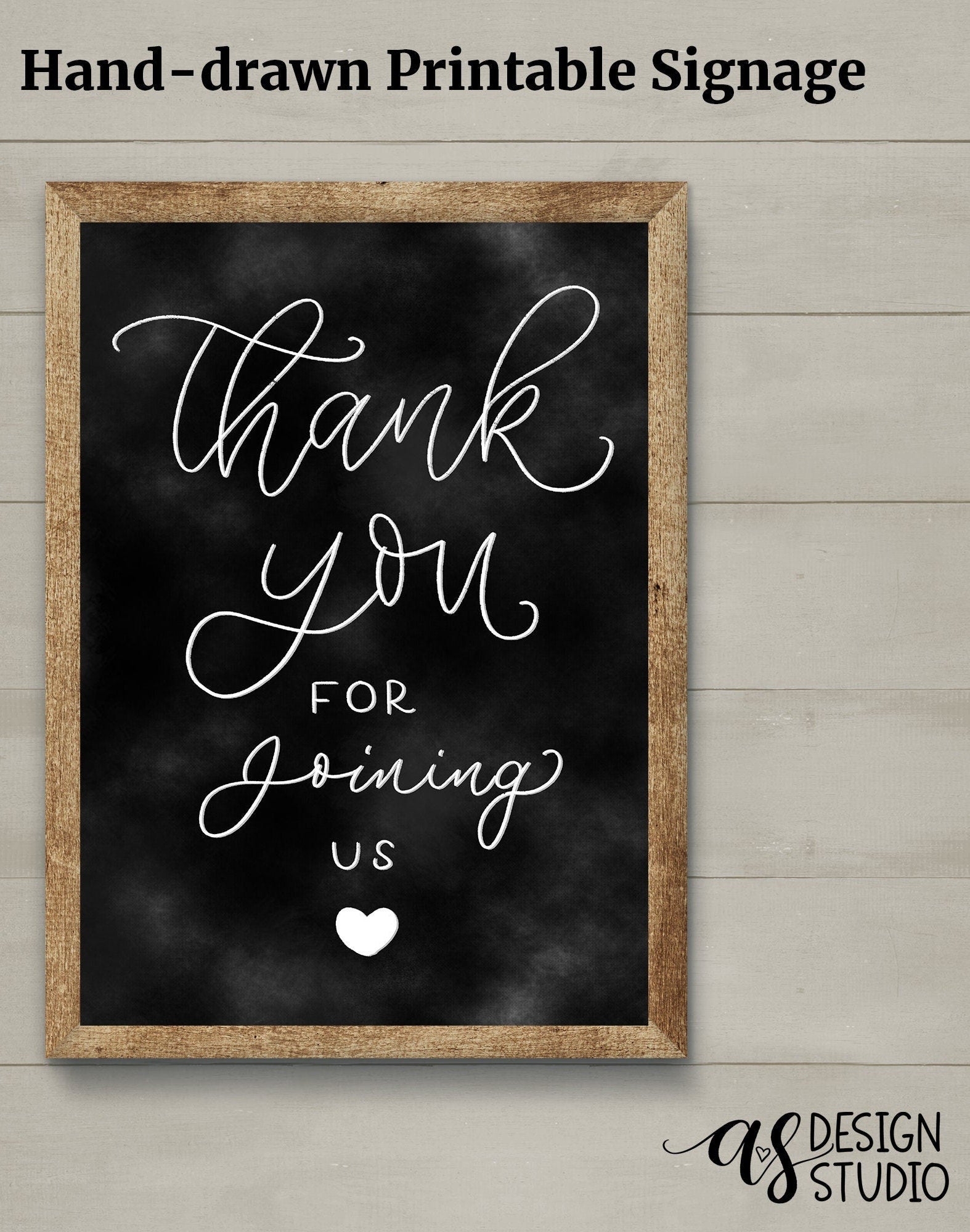 Thank You For Joining Us Sign: Hand Drawn Calligraphy (Digital Download)