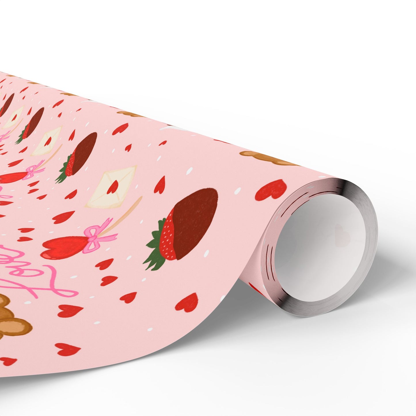 Lovely Hearts Pattern Wrapping Papers | Valentine Heart Bear Gift Wrap