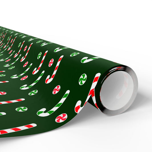 Candy Canes and Candy Gift Wrapping Paper Roll